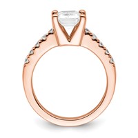 True Origin 14K Rose Gold 0.38 Carat Lab Grown Diamond VS+ F+ Semi-Mount Emerald Engagement Ring view 2