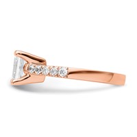 True Origin 14K Rose Gold 0.38 Carat Lab Grown Diamond VS+ F+ Semi-Mount Emerald Engagement Ring view 3