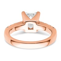 True Origin 14K Rose Gold 0.38 Carat Lab Grown Diamond VS+ F+ Semi-Mount Emerald Engagement Ring view 5