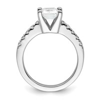 True Origin 14K White Gold 0.38 Carat Lab Grown Diamond VS+ F+ Semi-Mount Emerald Engagement Ring view 2