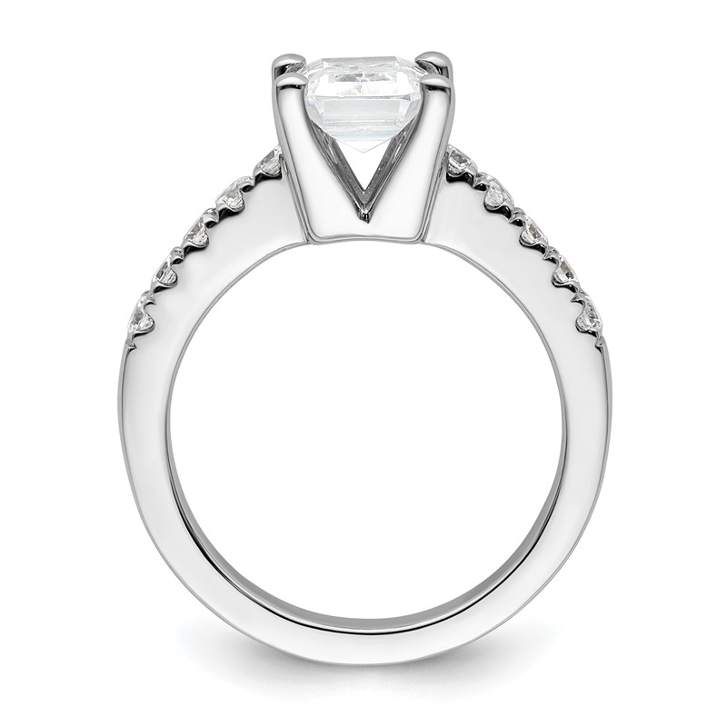 True Origin 14K White Gold 3/8 carat Lab Grown Diamond VS  D E F  Semi Mount Emerald Engagement Ring