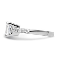 True Origin 14K White Gold 0.38 Carat Lab Grown Diamond VS+ F+ Semi-Mount Emerald Engagement Ring view 3