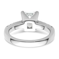True Origin 14K White Gold 0.38 Carat Lab Grown Diamond VS+ F+ Semi-Mount Emerald Engagement Ring view 5