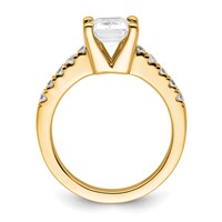 True Origin 14K Yellow Gold 0.38 Carat Lab Grown Diamond VS+ F+ Semi-Mount Emerald Engagement Ring view 2