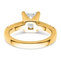 True Origin 14K Yellow Gold 0.38 Carat Lab Grown Diamond VS+ F+ Semi-Mount Emerald Engagement Ring view 5