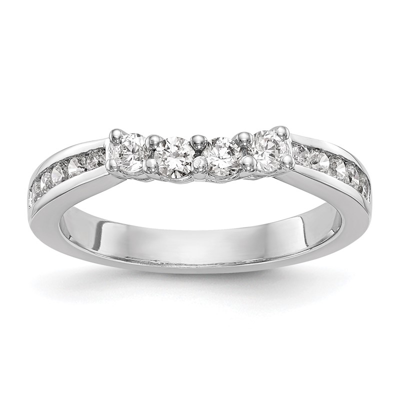 14k White Gold 1/2 carat Lab Grown Diamond VS/SI+ G+ Complete Wedding Band