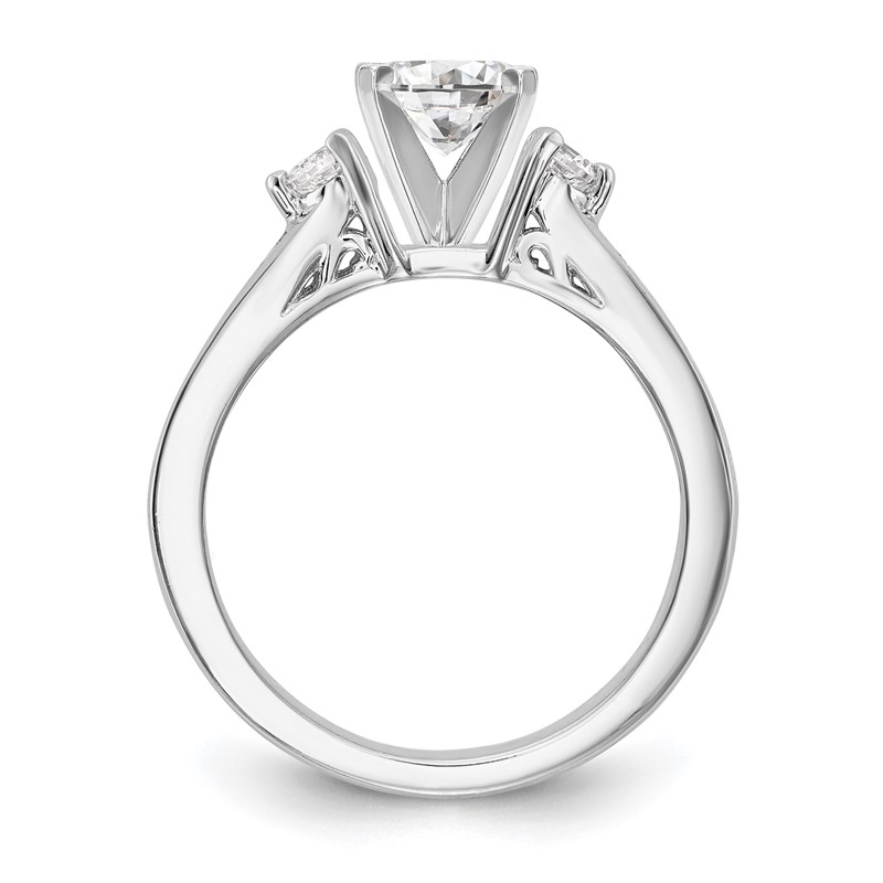 14k White Gold 1/2 carat Lab Grown Diamond VS/SI+ G+ Semi Mount Peg Set Engagement Ring