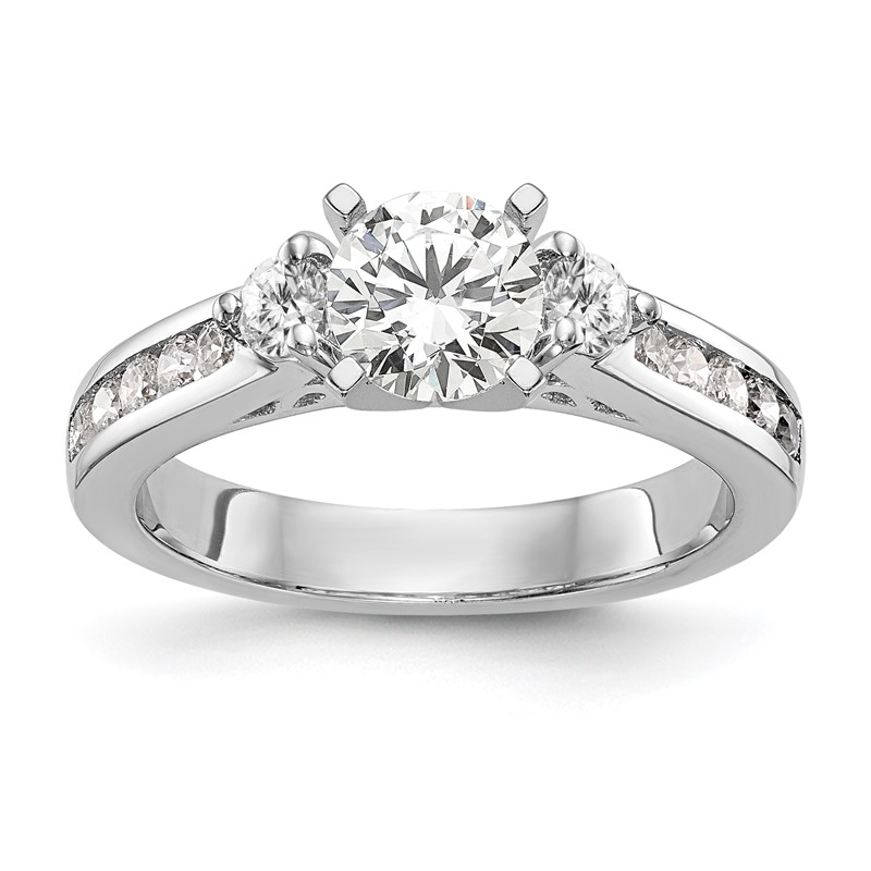 14k White Gold 1/2 carat Lab Grown Diamond VS/SI+ G+ Semi Mount Peg Set Engagement Ring