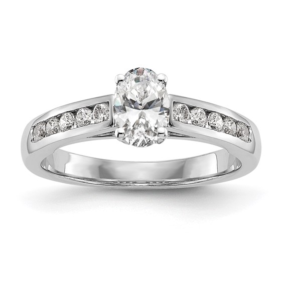 14k White Gold 1/5 carat Lab Grown Diamond VS/SI+ G+ Semi-Mount Pet Set Engagement Ring