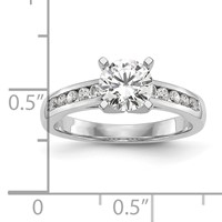 14K White Gold 0.20 Carat Lab Grown Diamond VS SI+ G+ Semi-Mount Pet Set Engagement Ring view 3