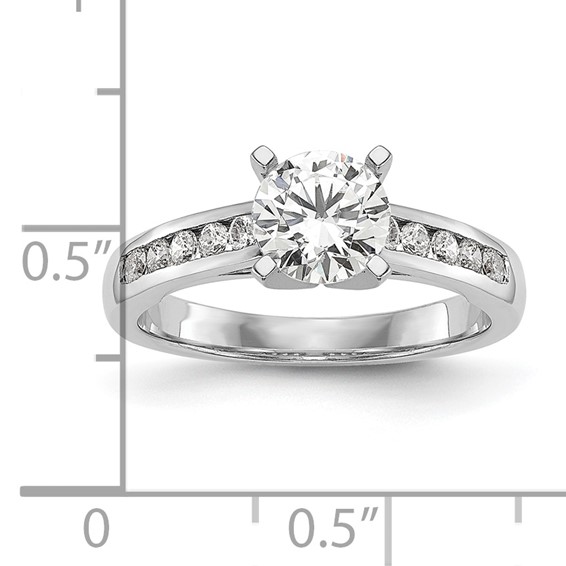 14k White Gold 1/5 carat Lab Grown Diamond VS/SI+ G+ Semi-Mount Pet Set Engagement Ring
