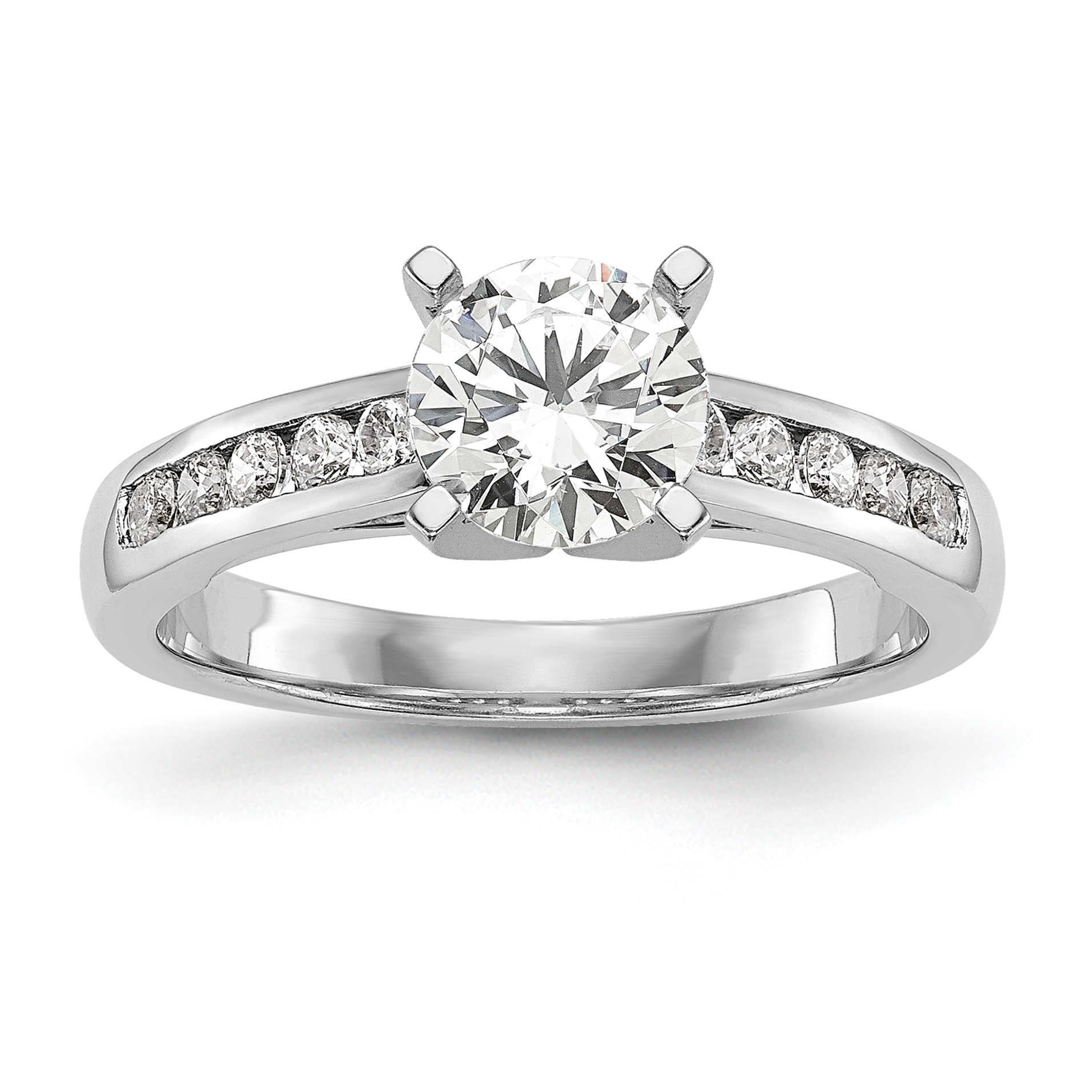 14k White Gold 1/5 carat Lab Grown Diamond VS/SI+ G+ Semi-Mount Pet Set Engagement Ring (RM2656E-024-7WLG)