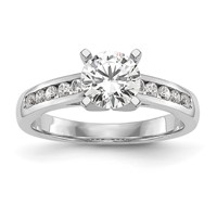 14K White Gold 0.20 Carat Lab Grown Diamond VS SI+ G+ Semi-Mount Pet Set Engagement Ring view 1