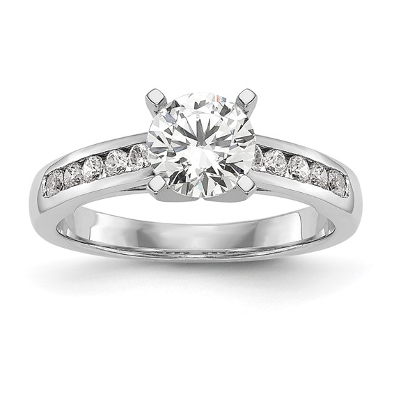 14k White Gold 1/5 carat Lab Grown Diamond VS/SI+ G+ Semi-Mount Pet Set Engagement Ring