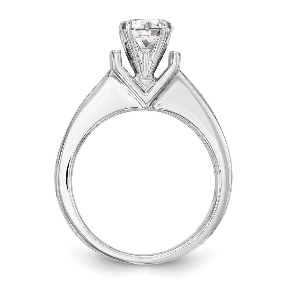 True Origin 14K White Gold 1/2 carat Lab Grown Diamond VS  D E F  Semi Mount Peg Set Engagement Ring (RM2666E-050-WLD)
