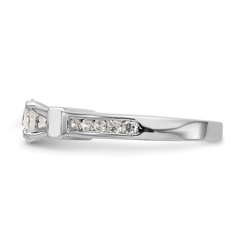 True Origin 14K White Gold 1/2 carat Lab Grown Diamond VS  D E F  Semi Mount Peg Set Engagement Ring (RM2666E-050-WLD)