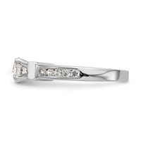 True Origin 14K White Gold 0.50 Carat Lab Grown Diamond VS+ F+ Semi-Mount Peg Set Engagement Ring view 3