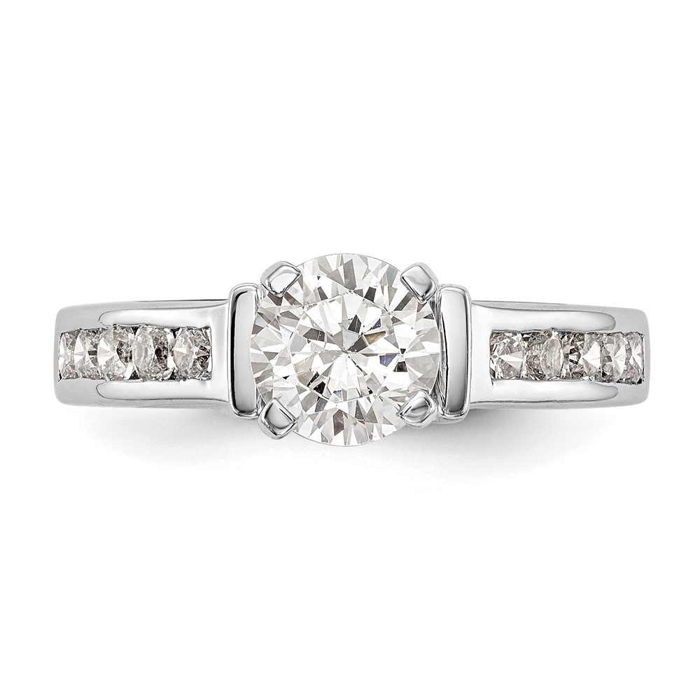 True Origin 14K White Gold 1/2 carat Lab Grown Diamond VS  D E F  Semi Mount Peg Set Engagement Ring (RM2666E-050-WLD)