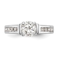 True Origin 14K White Gold 0.50 Carat Lab Grown Diamond VS+ F+ Semi-Mount Peg Set Engagement Ring view 4