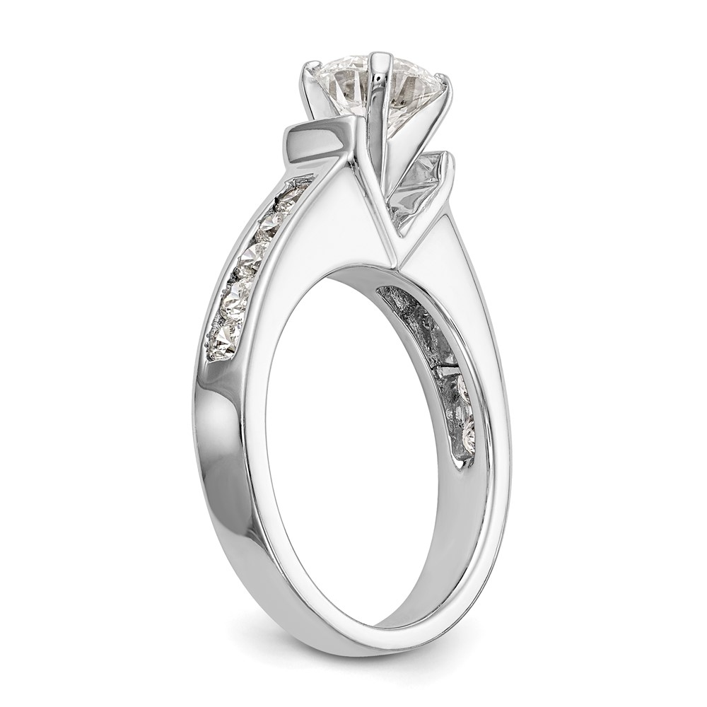 True Origin 14K White Gold 1/2 carat Lab Grown Diamond VS  D E F  Semi Mount Peg Set Engagement Ring (RM2666E-050-WLD)