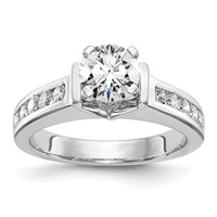 True Origin 14K White Gold 0.50 Carat Lab Grown Diamond VS+ F+ Semi-Mount Peg Set Engagement Ring view 1