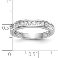 14K White Gold 0.50 Carat Lab Grown Diamond VS SI+ G+ Complete Wedding Band view 3