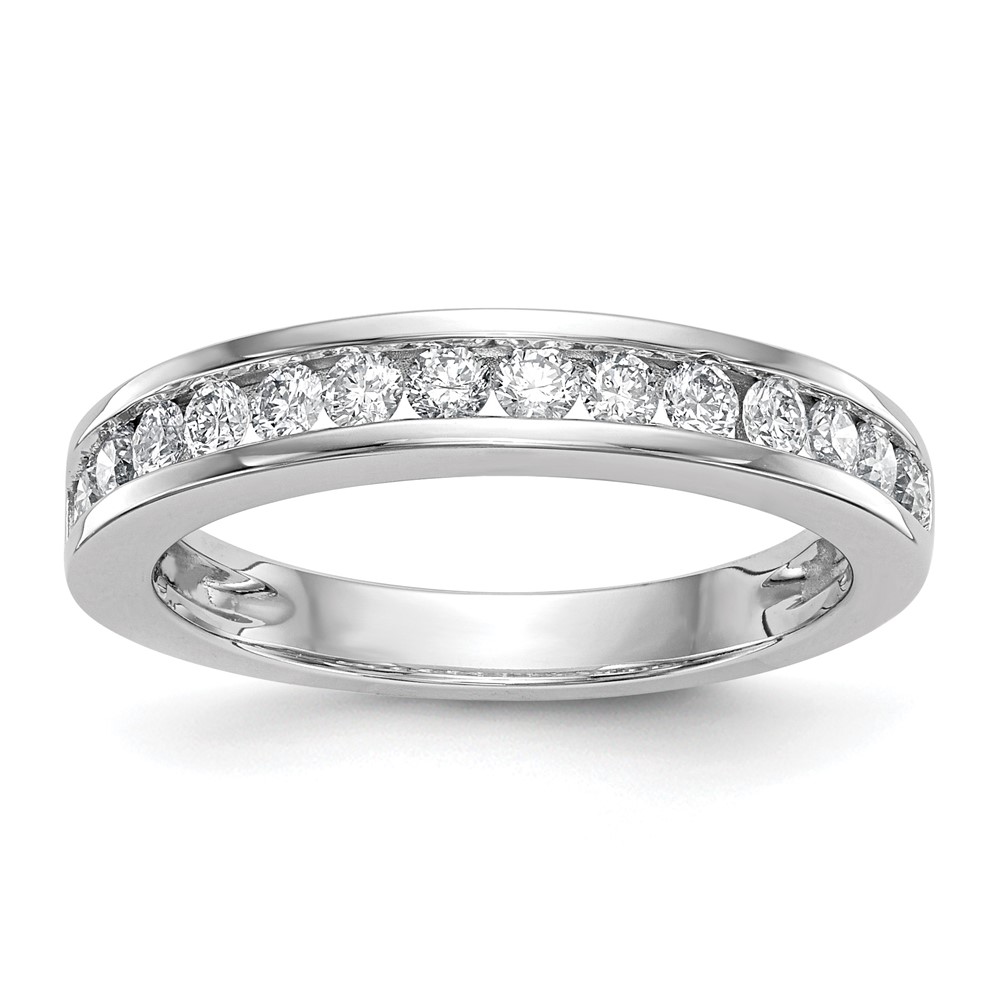 14K White Gold 0.50 Carat Lab Grown Diamond VS SI+ G+ Complete Wedding Band
