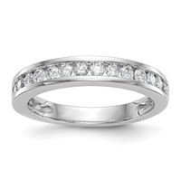 14K White Gold 0.50 Carat Lab Grown Diamond VS SI+ G+ Complete Wedding Band view 1