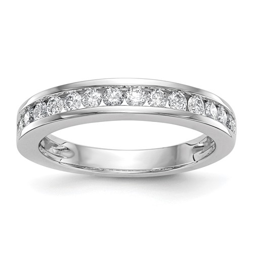 14K White Gold 0.50 Carat Lab Grown Diamond VS SI+ G+ Complete Wedding Band