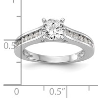 14K White Gold 0.33 Carat Lab Grown Diamond VS SI+ G+ Semi Mount Peg Set Engagement Ring view 3