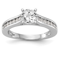 14K White Gold 0.33 Carat Lab Grown Diamond VS SI+ G+ Semi Mount Peg Set Engagement Ring view 1