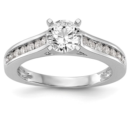 14K White Gold 0.33 Carat Lab Grown Diamond VS SI+ G+ Semi Mount Peg Set Engagement Ring