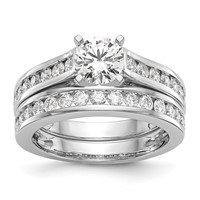 14K White Gold 0.50 Carat Lab Grown Diamond VS SI+ G+ Semi Mount Peg Set Engagement Ring view 4