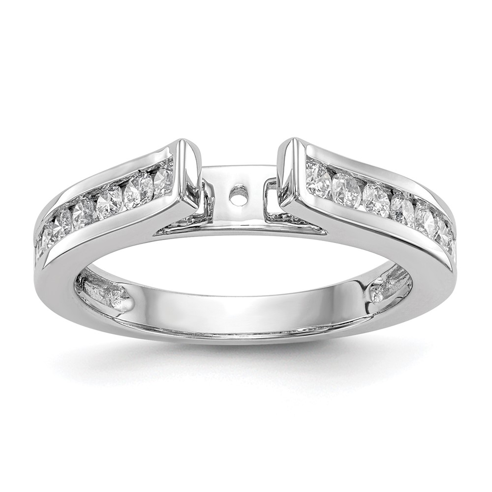 14k White Gold 1/2 carat Lab Grown Diamond VS/SI+ G+ Semi Mount Peg Set Engagement Ring (RM2669E-050-7WLG)