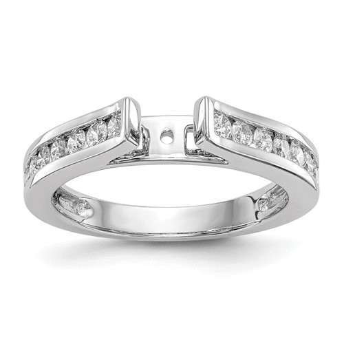 14K White Gold 0.50 Carat Lab Grown Diamond VS SI+ G+ Semi Mount Peg Set Engagement Ring