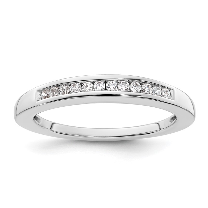 14k White Gold 1/8 carat Lab Grown Diamond VS/SI+ G+ Complete Wedding Band