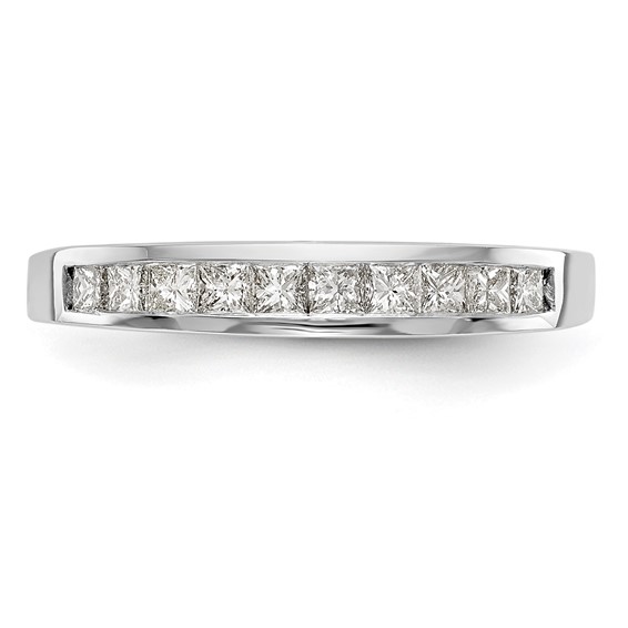 14k White Gold Princess Channel Wedding Band Mounting