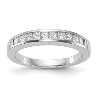 14k White Gold Princess Channel Wedding Band Mounting