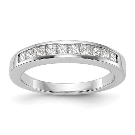 14k White Gold Princess Channel Wedding Band Mounting