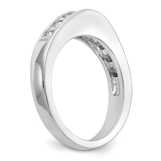 14k White Gold Princess Channel Wedding Band Mounting