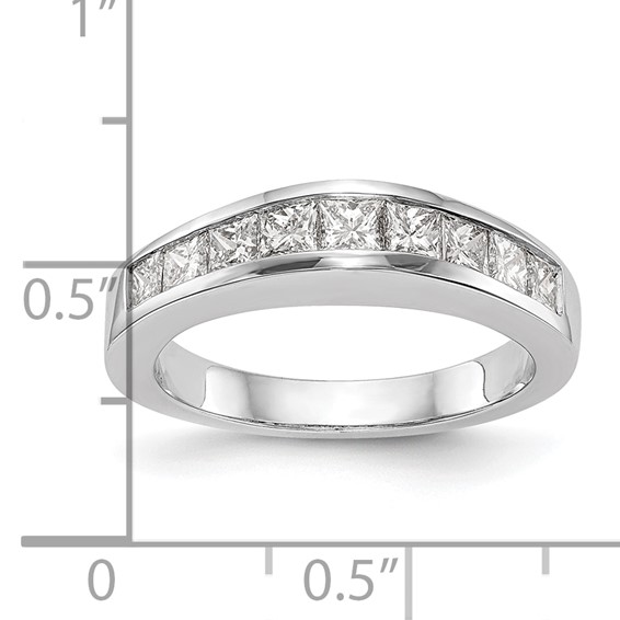 14k White Gold Princess Channel Wedding Band Mounting