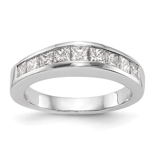 14k White Gold Princess Channel Wedding Band Mounting