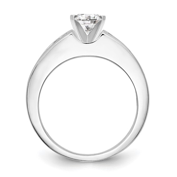 14K White Gold Peg Set Channel Engagement Ring Mounting