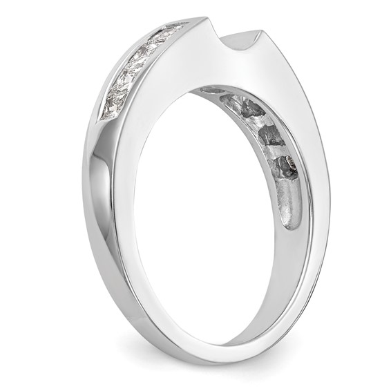 14K White Gold Peg Set Channel Engagement Ring Mounting