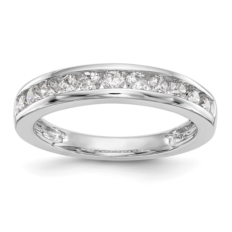 14k White Gold 3/4 carat Lab Grown Diamond VS/SI+ G+ Complete Wedding Band