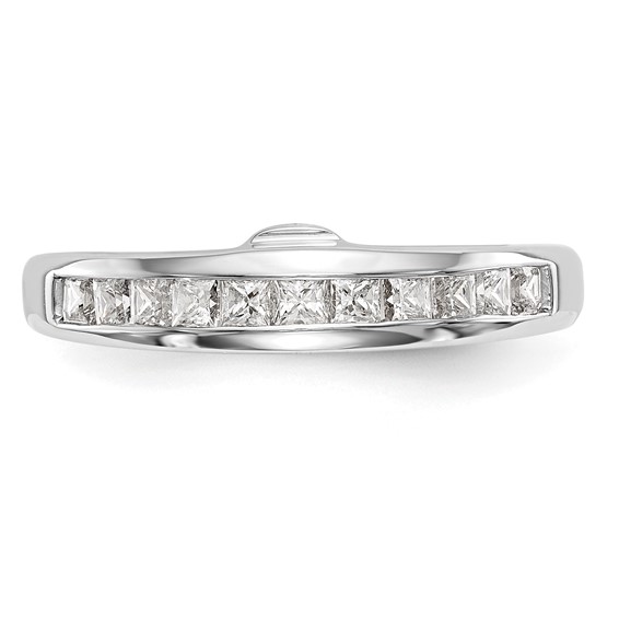 14k White Gold Princess Channel Wedding Band Mounting