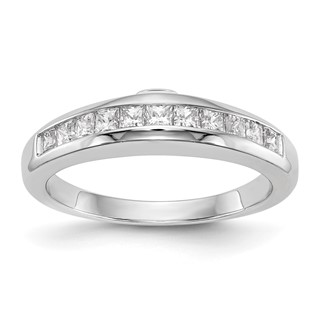 14k White Gold Princess Channel Wedding Band Mounting