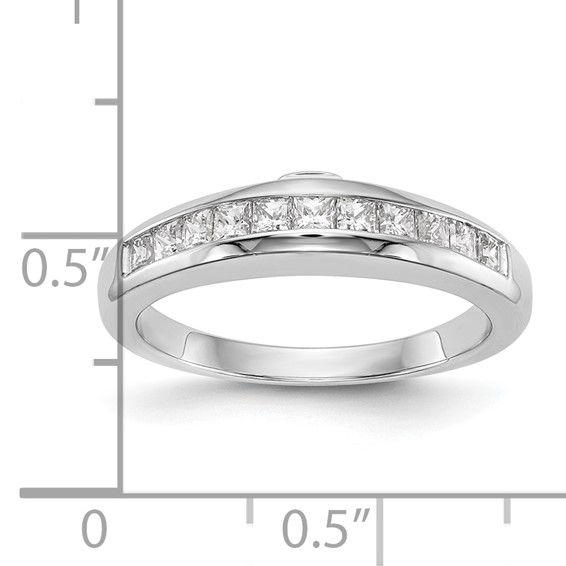 14k White Gold 3/4 carat Channel-set Princess Diamond Complete Wedding Band