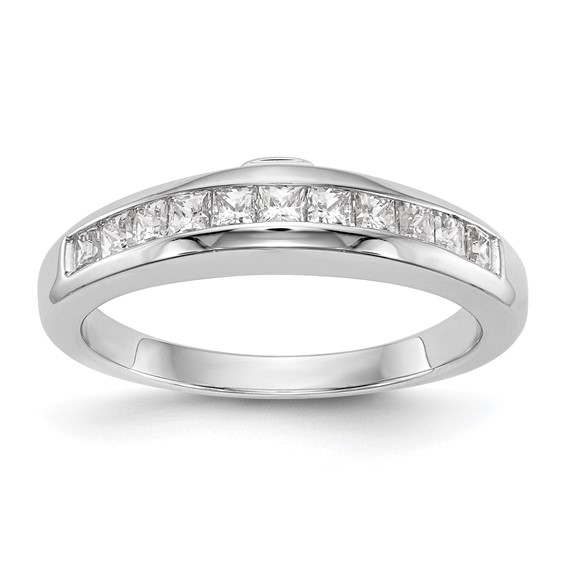 14k White Gold 3/4 carat Channel-set Princess Diamond Complete Wedding Band