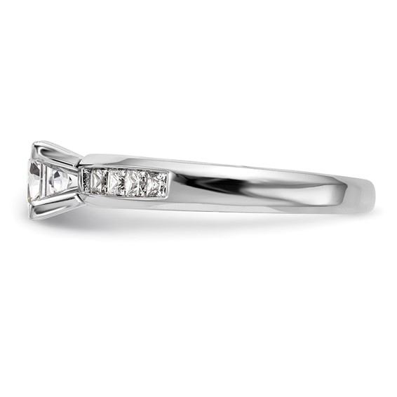 14K White Gold Peg Set Princess Channel Engagement Ring Mounting